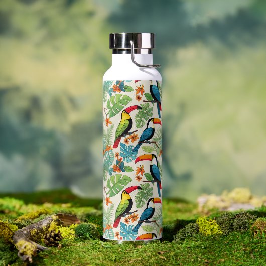 Bouteille D'eau Couvert de Toucan Tropical (Extérieur (pivotée))