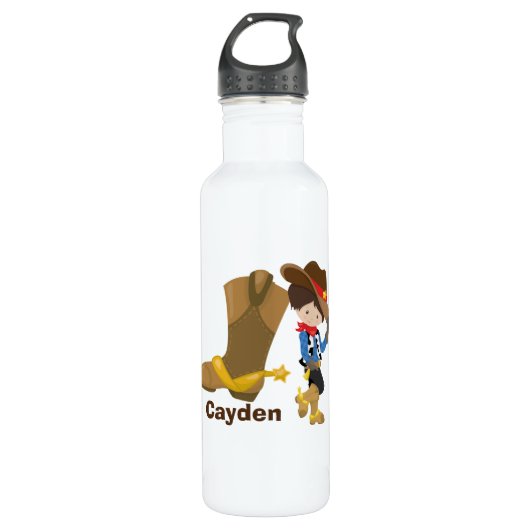 Bouteille D'eau Cowboy Kids Cute Boys Monogram Rodeo Wild West (Devant)