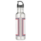 Bouteille D'eau crabe blanc bleu marine monogrammé (Dos)