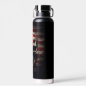Bouteille D'eau Crâne de drapeau américain (Arrière)