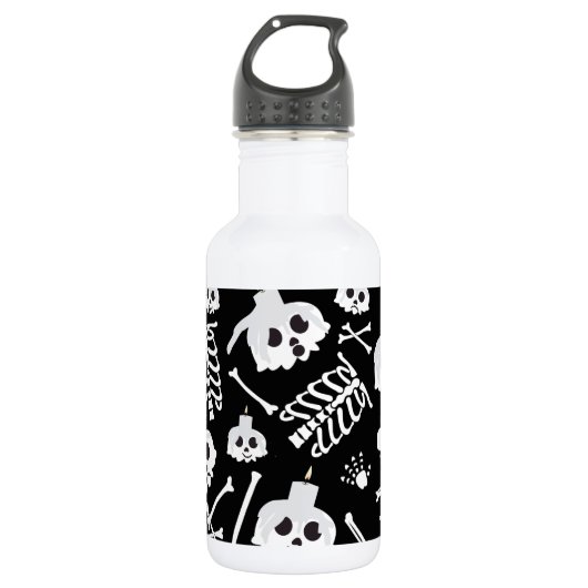 Bouteille D'eau Crâne de squelette d'Halloween (Devant)