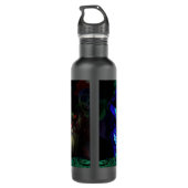 Bouteille D'eau Crâne Neon Turquoise bleu Nom Jour Mort Halloween (Dos)