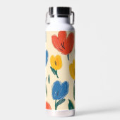 Bouteille D'eau Crayon et fleurs de papillon (Avant)