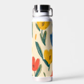 Bouteille D'eau Crayon et fleurs de papillon (Arrière)