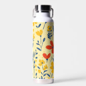 Bouteille D'eau Crayon et fleurs papillon (Avant)