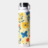 Bouteille D'eau Crayon et fleurs papillon (Arrière)