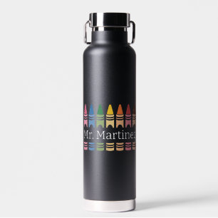 Bouteille D'eau Crayon Personnalisé Nom de l'enseignant Mignon Dos