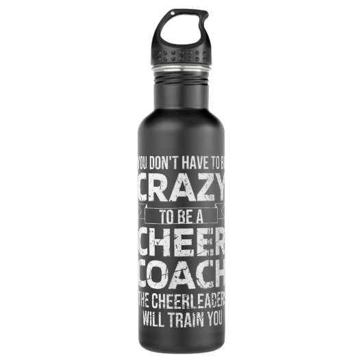 Bouteille D'eau Crazy Cheer Coach Funny Sports Trainer Cheerleadin (Devant)