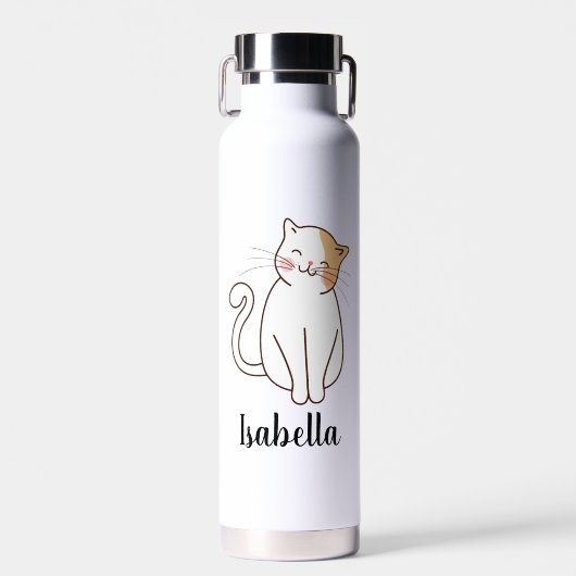 Bouteille D'eau Créez votre propre nom de chat mignon (Avant)