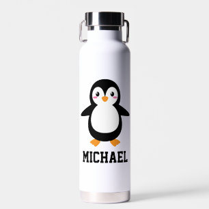 Bouteille D'eau Créez votre propre nom de pingouin mignon