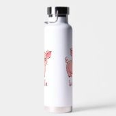 Bouteille D'eau Créez votre propre nom de porc mignon (Plage)