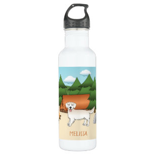 Bouteille D'eau Crème Anglaise Golden Retriever Camping Dans Une F