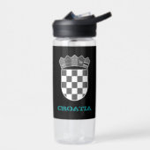 Bouteille D'eau Croatie Fitness & armoiries croates / drapeau (Gauche)