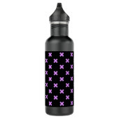 Bouteille D'eau Crochets Lilac sur noir (Droite)