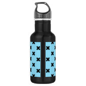 Bouteille D'eau Croix noire sur le bleu bébé (Dos)