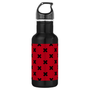 Bouteille D'eau Croix noire sur le rouge
