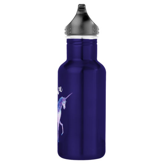 Bouteille D'eau Croyez avec Unicorn dans les aquarelles pastel (Droite)