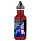 Bouteille D'eau Cube de puzzle chromé futuriste  (Droite)
