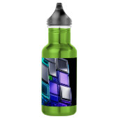 Bouteille D'eau Cube de puzzle chromé futuriste (Droite)