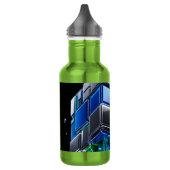 Bouteille D'eau Cube de puzzle chromé futuriste (Gauche)