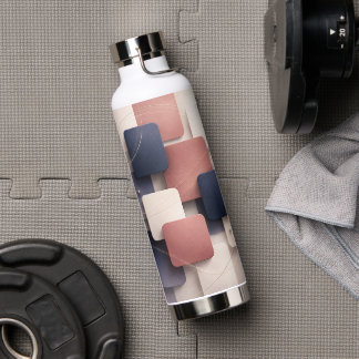 Bouteille D'eau Cubes à arêtes douces avec des accents métalliques