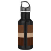 Bouteille D'eau Cuir Brown Damas avec stries et Monogramme (Dos)