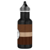 Bouteille D'eau Cuir Brown Damas avec stries et Monogramme (Droite)