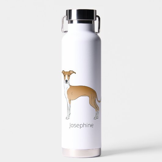Bouteille D'eau Cuisine Italienne Faune Et Blanc Greyhound Avec No (Avant)