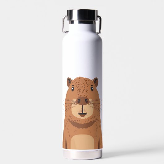 Bouteille D'eau Curieux portrait Capybara (Avant)