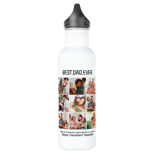 Bouteille D'eau Custom Best Papa Ever Fête des pères 9 Photo Colla (Gauche)