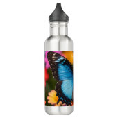 Bouteille D'eau Custom Blue Morpho Butterfly Floral Botanical  (Gauche)