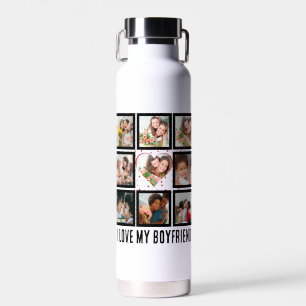 Bouteille D'eau Custom Cute I love my boyfriend 9 Collage photo