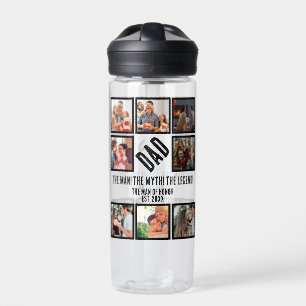 Bouteille D'eau Custom Funny Fête des pères Papa cadeau 8 Photo Co