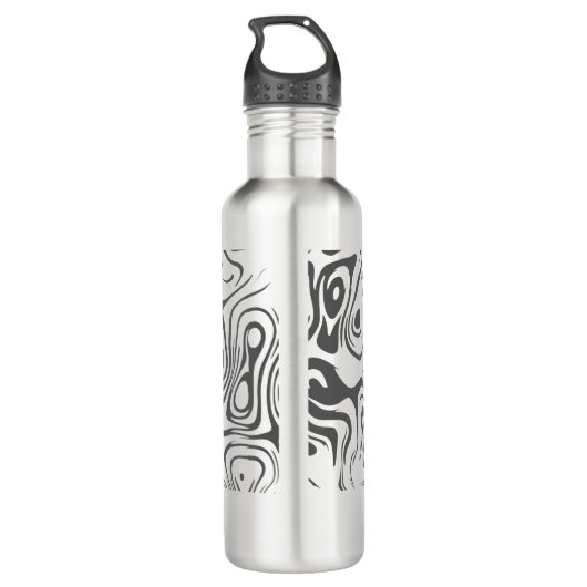 Bouteille D'eau Custom Grey Abstract Swirly Pattern Personalised (Dos)