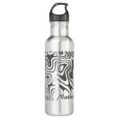 Bouteille D'eau Custom Grey Abstract Swirly Pattern Personalised (Devant)