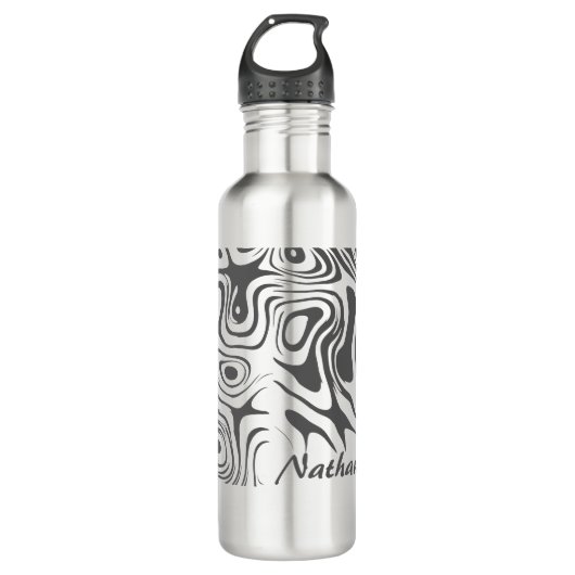 Bouteille D'eau Custom Grey Abstract Swirly Pattern Personalised (Devant)