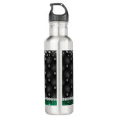 Bouteille D'eau Custom Irish Dance Redhead Girl Green, Noir (Dos)