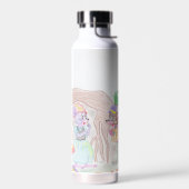 Bouteille D'eau Custom Kids Artwork, deux mignonnes souris, fleurs (Gauche)