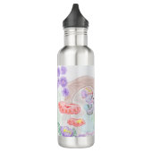 Bouteille D'eau Custom Kids Artwork, deux mignonnes souris, fleurs (Gauche)