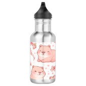 Bouteille D'eau Custom Name Cute Pastel Capybara Bow Girls (Droite)