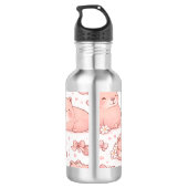 Bouteille D'eau Custom Name Cute Pastel Capybara Bow Girls (Dos)