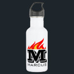 Bouteille D'eau Custom name monogram flaming text<br><div class="desc">Custom name initial monogram flaming text stainless steel water bottle. Téléphone pour le sport, travail, hiking and more. Sports Birthday vend idea for coach, players, team mates and sports fans. Bold typographiy mody design. Create your own unique monogrammed sports in bottle. Suitable for men women and kids / children. Cool...</div>