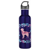 Bouteille D'eau Custom Name Pastel pink Labrador Water Bottle  (Devant)