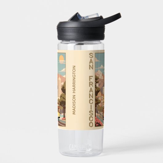 Bouteille D'eau Custom Name Retro San Francisco (Gauche)