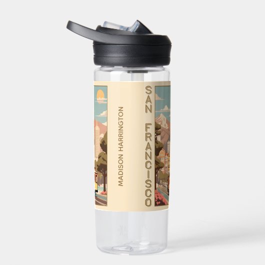 Bouteille D'eau Custom Name Retro San Francisco (Droite)