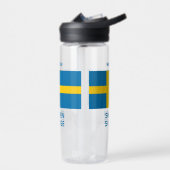 Bouteille D'eau Custom Name & Text Swedish Flag (Gauche)
