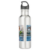 Bouteille D'eau Custom Photo Head Padel/Pickleball Player Caricatu (Dos)