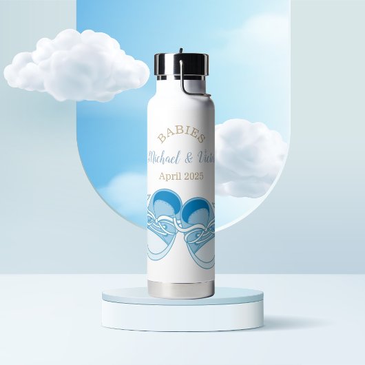 Bouteille D'eau Custom Twin Boys Baby Chaussures Nom
