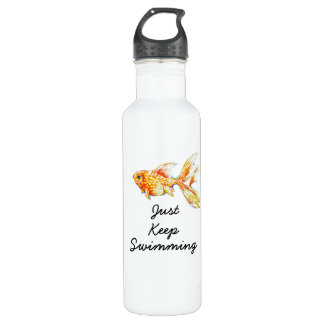 Bouteille d'eau customisée d'art de poisson rouge