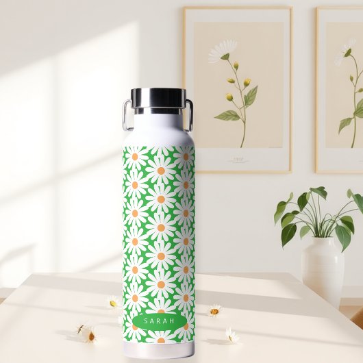 Bouteille D'eau Customizable Daisy Pattern Insulated Water Bottle